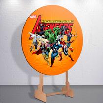 Capas p/ Painel Redondo Festa Infantil Super Heróis Vingadores Sublimado Decoração Veste Fácil Taman