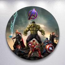 Capas p/ Painel Redondo Festa Infantil Super Heróis Vingadores Sublimado Decoração Veste Fácil Taman