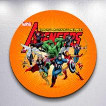 Capas p/ Painel Redondo Festa Infantil Super Heróis Vingadores Sublimado Decoração Veste Fácil Taman