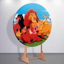 Capas Painel Estampa Desenho Simba Leão Rei Redondo Grande ou Mini Estampa Colorida Capas Painel Estampa Desenho Simba Leão Rei Redondo Grande ou Mini Estampa Colorida
