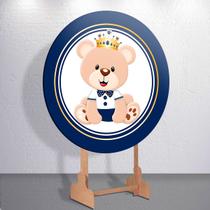 Capas Painel Grande e Mini Painel Redondo Festa Infantil Ursinho Menino Branco Azul Zig Zag Decora Capas Painel Grande e Mini Painel Redondo Festa Infantil Ursinho Menino Branco Azul Zig Zag Decora