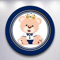 Capas Painel Grande e Mini Painel Redondo Festa Infantil Ursinho Menino Branco Azul Zig Zag Decora Capas Painel Grande e Mini Painel Redondo Festa Infantil Ursinho Menino Branco Azul Zig Zag Decora