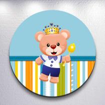 Capas Painel Grande e Mini Painel Redondo Festa Infantil Ursinho Menino Branco Azul Zig Zag Decora Capas Painel Grande e Mini Painel Redondo Festa Infantil Ursinho Menino Branco Azul Zig Zag Decora