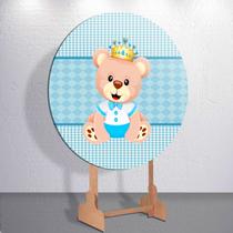 Capas Painel Grande e Mini Painel Redondo Festa Infantil Ursinho Menino Branco Azul Zig Zag Decora Capas Painel Grande e Mini Painel Redondo Festa Infantil Ursinho Menino Branco Azul Zig Zag Decora