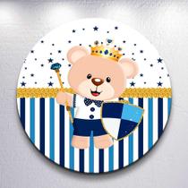 Capas Painel Grande e Mini Painel Redondo Festa Infantil Ursinho Menino Branco Azul Zig Zag Decora Capas Painel Grande e Mini Painel Redondo Festa Infantil Ursinho Menino Branco Azul Zig Zag Decora