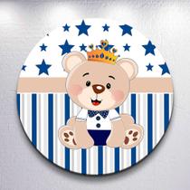 Capas Painel Grande e Mini Painel Redondo Festa Infantil Ursinho Menino Branco Azul Zig Zag Decora Capas Painel Grande e Mini Painel Redondo Festa Infantil Ursinho Menino Branco Azul Zig Zag Decora