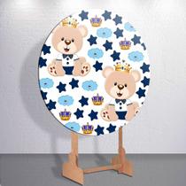 Capas Painel Grande e Mini Painel Redondo Festa Infantil Ursinho Menino Branco Azul Zig Zag Decora Capas Painel Grande e Mini Painel Redondo Festa Infantil Ursinho Menino Branco Azul Zig Zag Decora