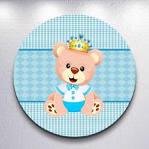 Capas Painel Grande e Mini Painel Redondo Festa Infantil Ursinho Menino Branco Azul Zig Zag Decora Capas Painel Grande e Mini Painel Redondo Festa Infantil Ursinho Menino Branco Azul Zig Zag Decora