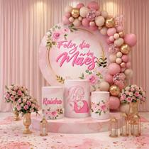 Capas Painel Redondo Cilindros Decoração Dia das Mães