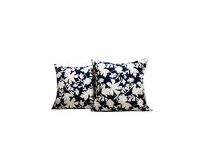 Capas para Almofadas 40 x 40 Estampa Floral Tecido Algodão Cor Azul Conjunto 2 Peças - Nallu Decor