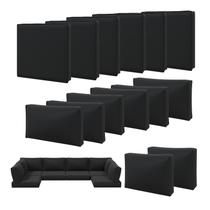 Capas para almofadas de pátio Aoxun, 14 peças, impermeáveis, pretas Capas para almofadas de pátio Aoxun, 14 peças, impermeáveis, pretas