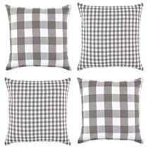 Capas para Almofadas DII 46x46 cm Algodão Kit com 4 Cinza