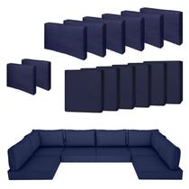 Capas para Almofadas Externas SpaceHop 14 Peças Impermeáveis Azul Marinho Capas para Almofadas Externas SpaceHop 14 Peças Impermeáveis Azul Marinho