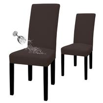 Capas para cadeiras de jantar Easy-Going, 2 peças de chocolate à prova d'água Capas para cadeiras de jantar Easy-Going, 2 peças de chocolate à prova d'água