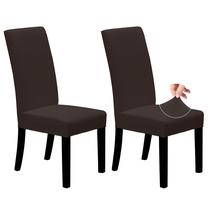 Capas para cadeiras de jantar Easy-Going Parsons, pacote com 2 unidades de chocolate