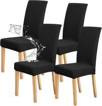 Capas para cadeiras de jantar FORCHEER, conjunto de 4 jacquard, pretas