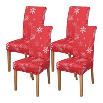 Capas para cadeiras de jantar FORCHEER, conjunto de 4 vermelhas de Natal Capas para cadeiras de jantar FORCHEER, conjunto de 4 vermelhas de Natal