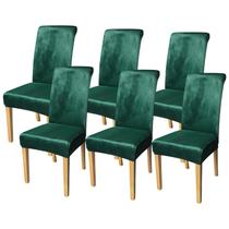 Capas para cadeiras de jantar FORCHEER Velvet Stretch, conjunto de 6 verdes