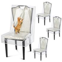 Capas para Cadeiras de Jantar Uawsyut Transparente Impermeável PVC 53x46cm Pacote com 4