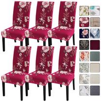 Capas para cadeiras de sala de jantar SearchI Slipcovers, conjunto de 6 vermelhas Capas para cadeiras de sala de jantar SearchI Slipcovers, conjunto de 6 vermelhas