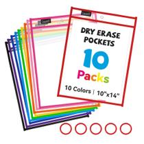 Capas para documentos para cartões GAMENOTE, 10 x 14 cm, apagáveis a seco, pacote com 10