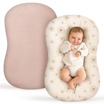Capas para espreguiçadeiras para bebês Termichy Muslin Cotton, pacote com 2 unidades, rosa
