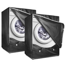 Capas para lavadora e secadora Aksipo, pacote com 2 unidades, impermeáveis, pretas Capas para lavadora e secadora Aksipo, pacote com 2 unidades, impermeáveis, pretas