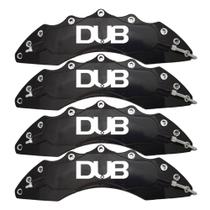 Capas para Pinça de freio Kit 4 Peças 24cm Preta Escrita Branca Esportiva Dub