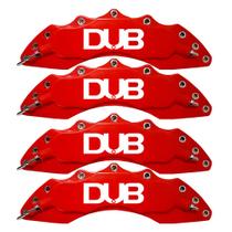 Capas para Pinça de freio Kit 4 Peças 24cm Vermelha Escrita Branca Esportiva Dub