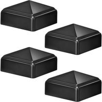 Capas para postes de cerca Pelopy em alumínio 5x5 cm pretas, 4 unidades