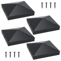 Capas para postes INDECKMO 6x6 de aluminio negro mate con diseño piramidal Capas para postes INDECKMO 6x6 de aluminio negro mate con diseño piramidal