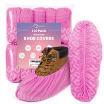 Capas para sapatos Squish, pacote com 100 unidades, rosa, antiderrapantes, descartáveis