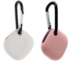 Capas para SmartTag Doweiss Kit com 2 Unidades de Silicone Macio com Clipe Rosa e Cinza