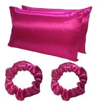 Capas Para Travesseiros Cetim 2 Unidades + 2 Xuxinhas Frufru