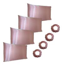 Capas Para Travesseiros Cetim 4 Unidades + 4 Xuxinhas Frufru