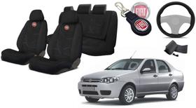 Capas Tecido Banco Siena 2002 a 2007 + Capa Volante + Chaveiro - Conjunto Capas Tecido Banco Siena 2002 a 2007 + Capa Volante + Chaveiro - Conjunto