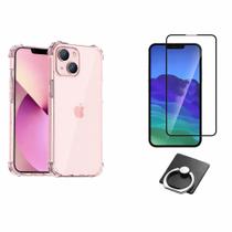 CapaTransparente + Película 3D Vidro + Anel Suporte para Iphone 14 Plus CapaTransparente + Película 3D Vidro + Anel Suporte para Iphone 14 Plus