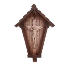 Capela Adorno com Crucifixo Resina de Parede 18 cm - FORNECEDOR 13