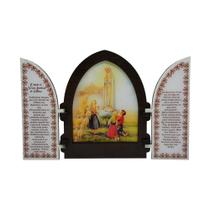 Capela Com Oração Nossa Senhora de Fátima Madeira Resinada Com Porta - FORNECEDOR 35