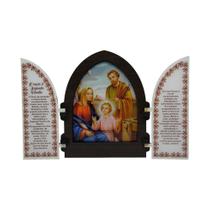 Capela Com Oração Sagrada Família Madeira Resinada Com Porta