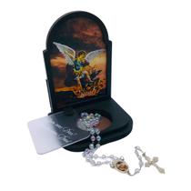 Capela com Terço São Miguel Arcanjo 15 cm