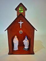 Capela de mesa MDF Envernizado com LED com 2 imagens Capela de mesa MDF Envernizado com LED com 2 imagens