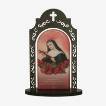 Capela de Santa Rita de Cássia em MDF e Detalhes Vazados 16cm Capela de Santa Rita de Cássia em MDF e Detalhes Vazados 16cm