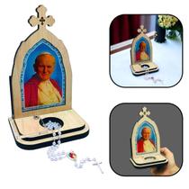Capela e Terço Papa João Paulo II Com Porta Intenções Capela e Terço Papa João Paulo II Com Porta Intenções