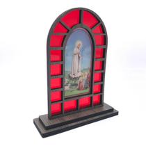 Capela Em Mdf Vitral Nossa Senhora De Fátima E Os Três Pastorinhos