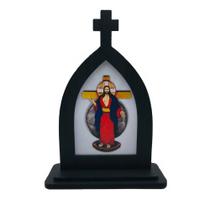 Capela Jesus das Santas Chagas Madeira Pequena 16 Cm - Armazém Católico