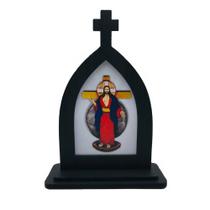 Capela Jesus das Santas Chagas Madeira Pequena 16 Cm Capela Jesus das Santas Chagas Madeira Pequena 16 Cm