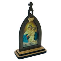 Capela Mãe Rainha Com Coroa e Oração 18 cm Capela Mãe Rainha Com Coroa e Oração 18 cm