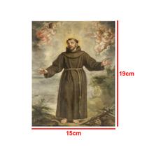 Capela Oratório Arabesco com Imagem São Francisco de Assis 25x18x31 Mdf Madeira Imbuia