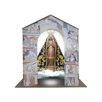 Capela Oratório com Led Nossa Senhora Aparecida 35x18x35 Mdf Madeira Adesivado - ATACADÃO DO ARTESANATO MDF